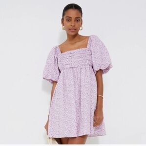 Tuckernuck Hyacinth House Purple Floral Bartlett Mini Dress Size S